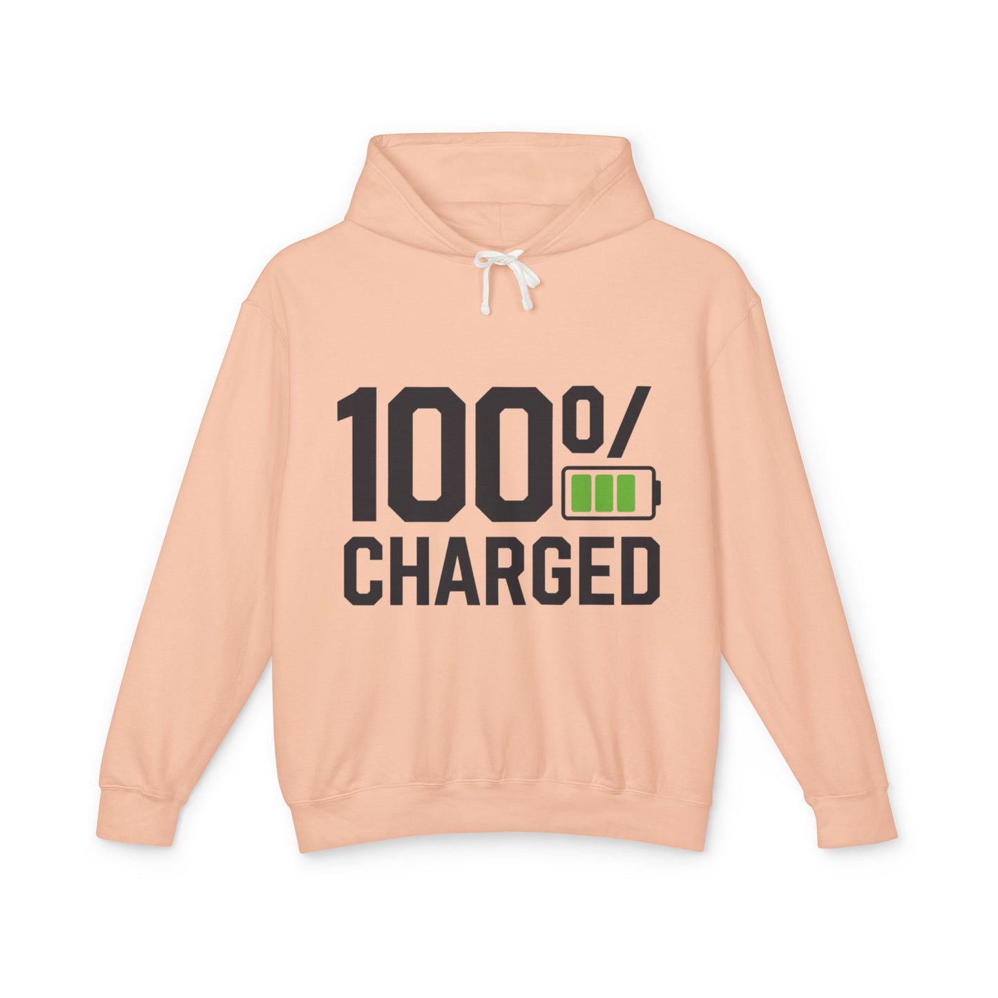 100 Percent Charged Unisex Lightweight Hooded Sweatshirt
