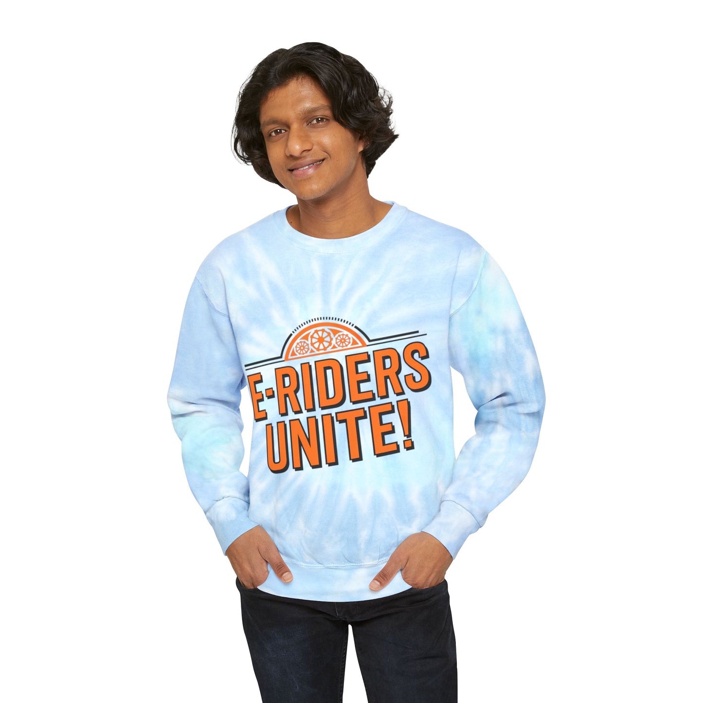 E-Riders Unite Unisex Tie-Dye Sweatshirt For E-Bike Riders