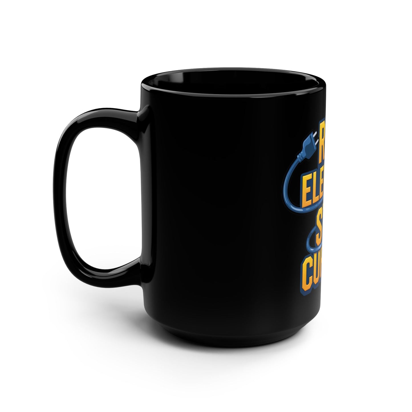 Ride Electric Stay Current - Electric Biking Black Mug, 15oz