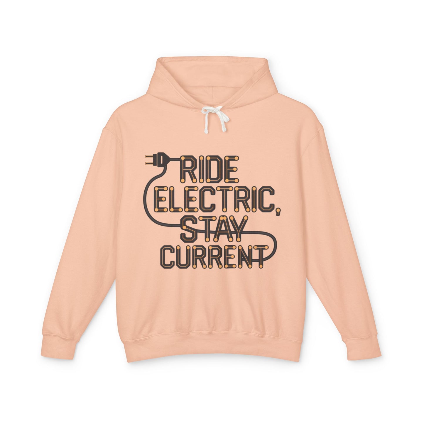 Ride Electric, Stay Current - Unisex Lightweight Hooded Sweatshirt
