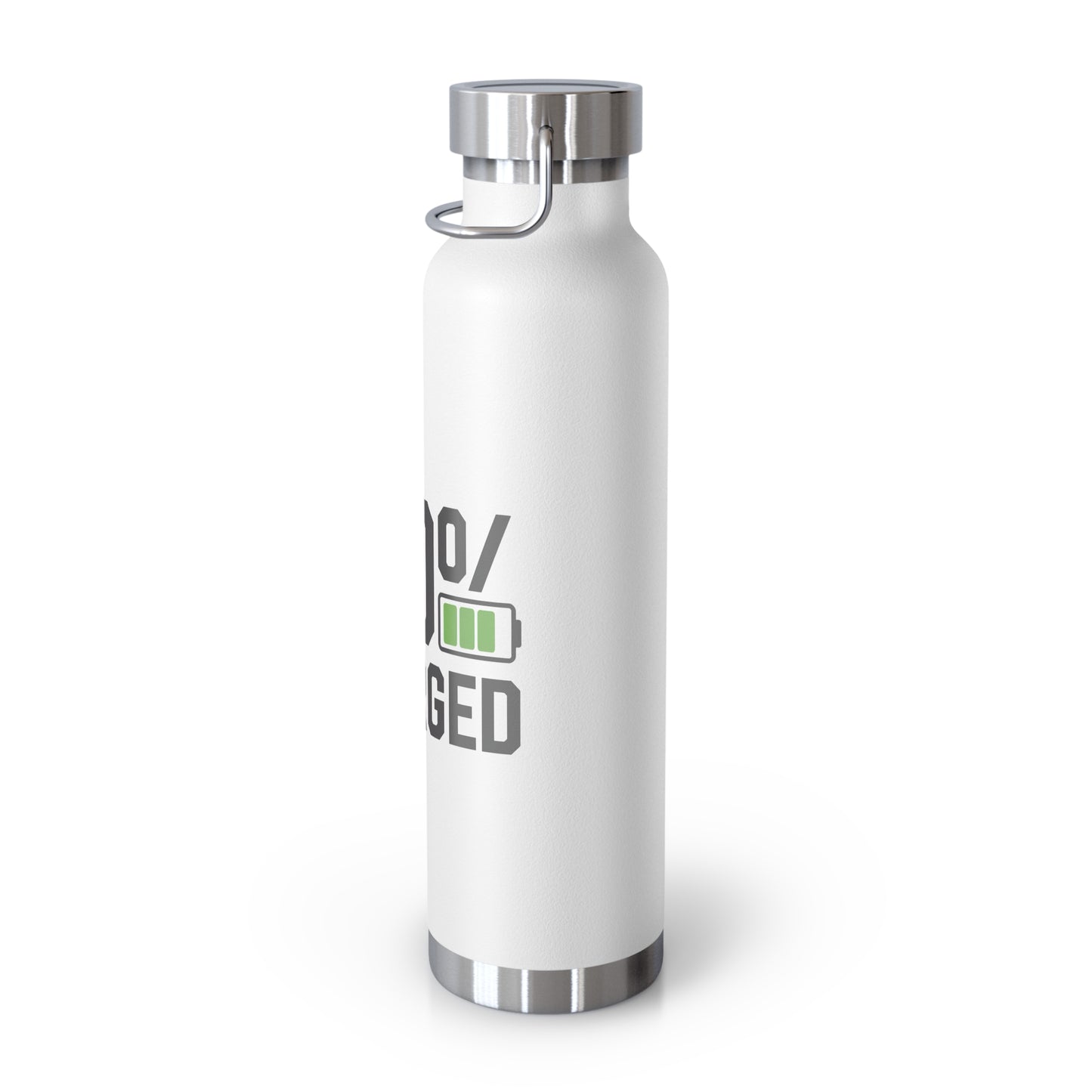 Water Bottle - 100% Charged - Copper Vacuum Insulated, 22oz