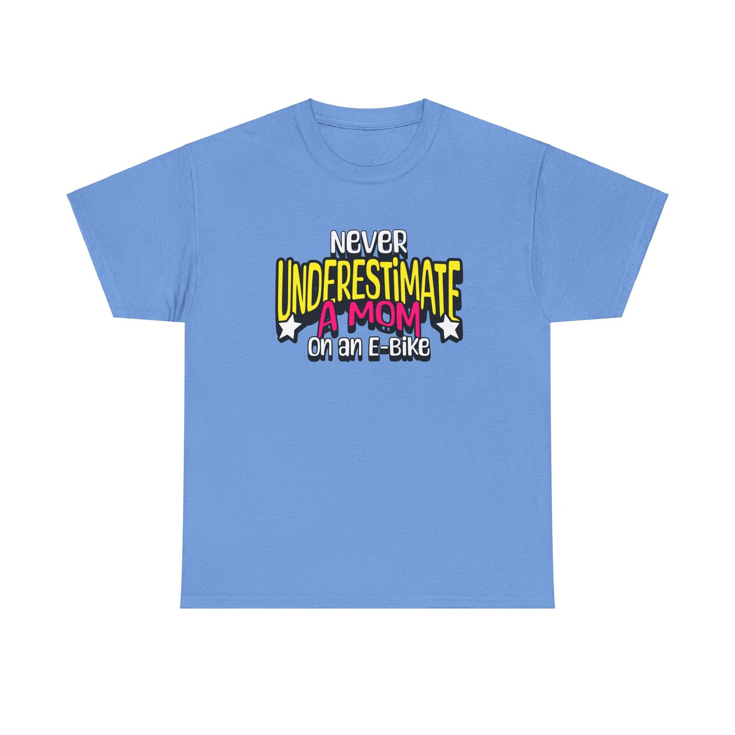 Never Underestimate A Mom On an E-Bike Unisex Heavy Cotton Tee