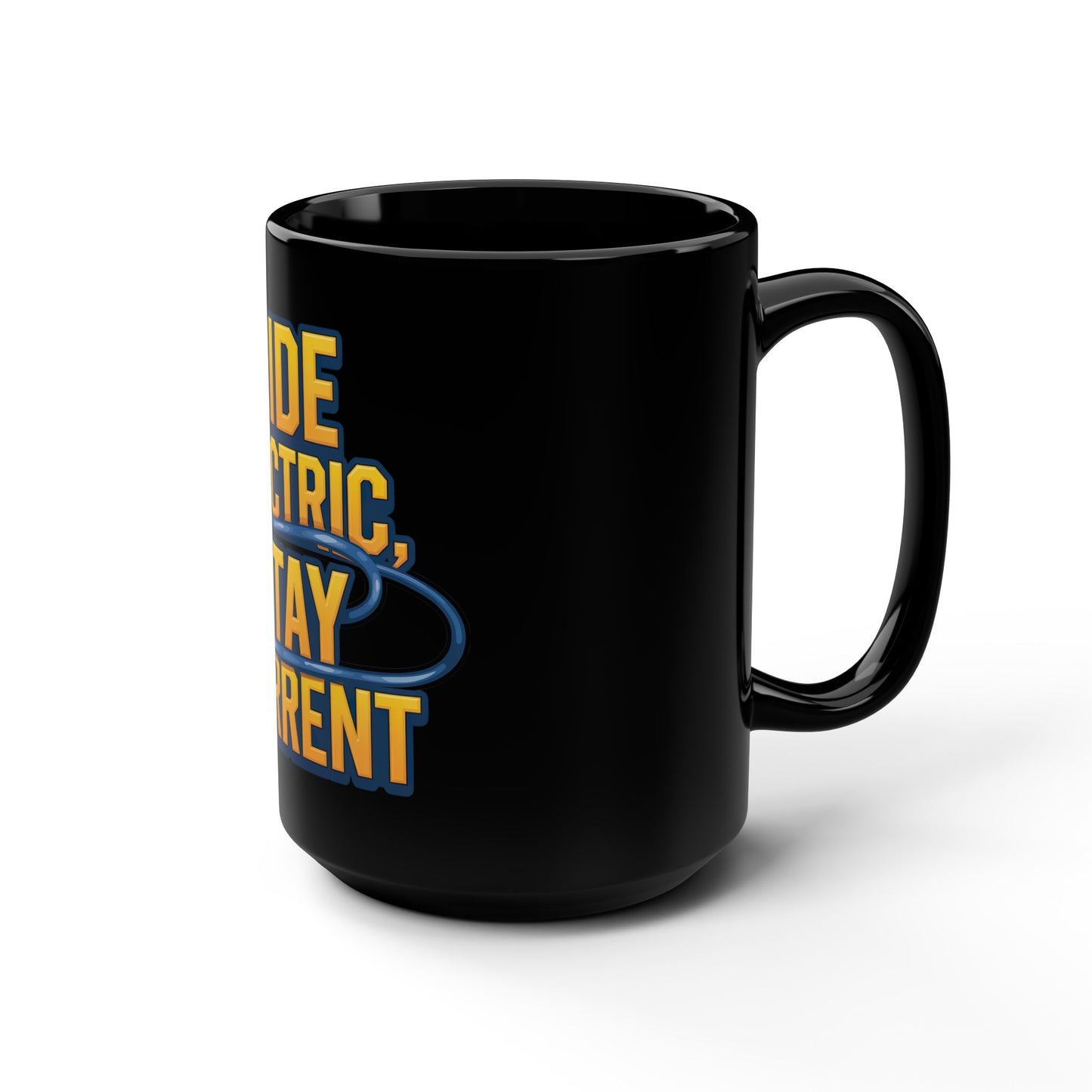 Ride Electric Stay Current - Electric Biking Black Mug, 15oz