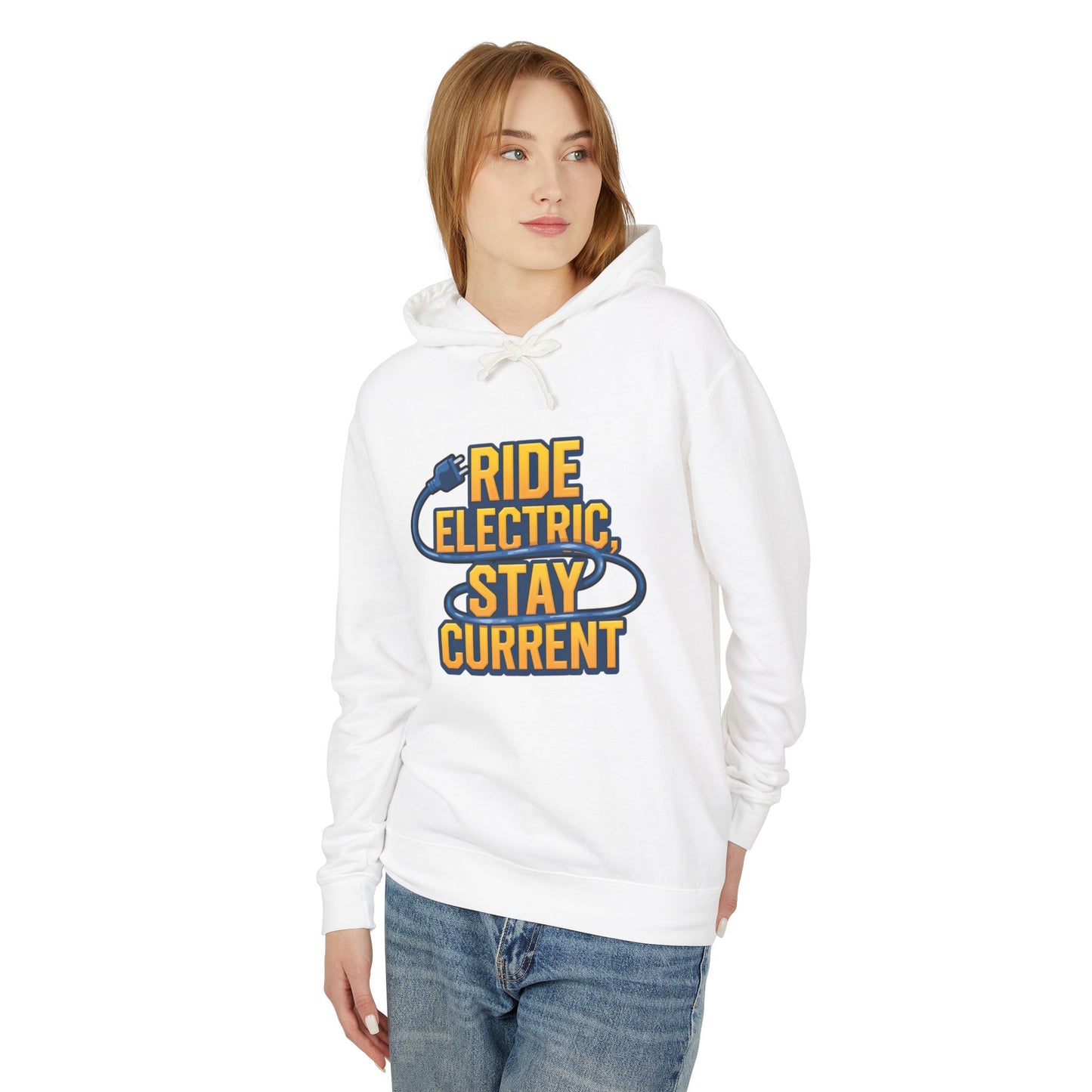 Ride Electric Stay Current Unisex Lightweight Hooded Sweatshirt