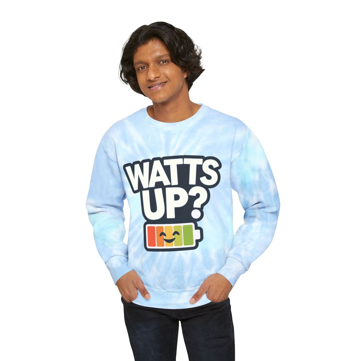 Watt's Up Unisex Tie-Dye Sweatshirt For E-Bike Riders