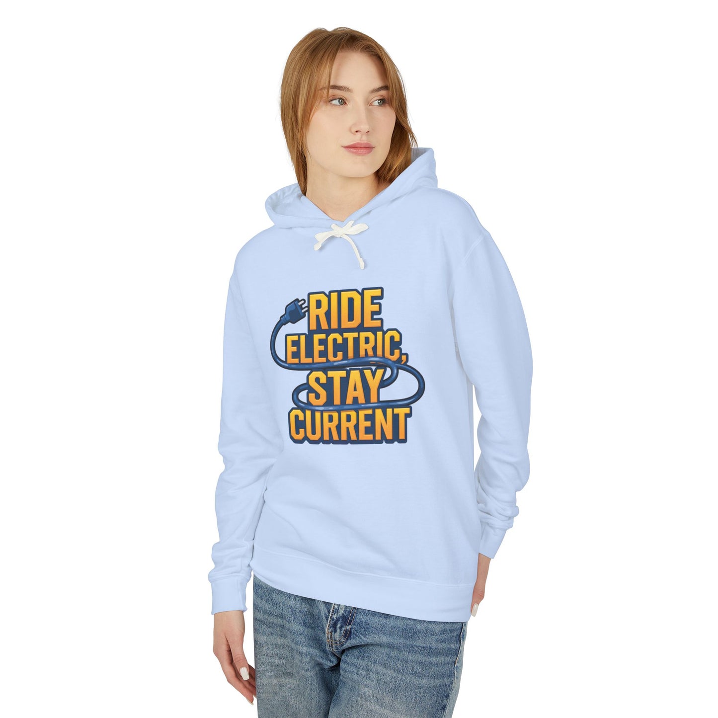 Ride Electric Stay Current Unisex Lightweight Hooded Sweatshirt