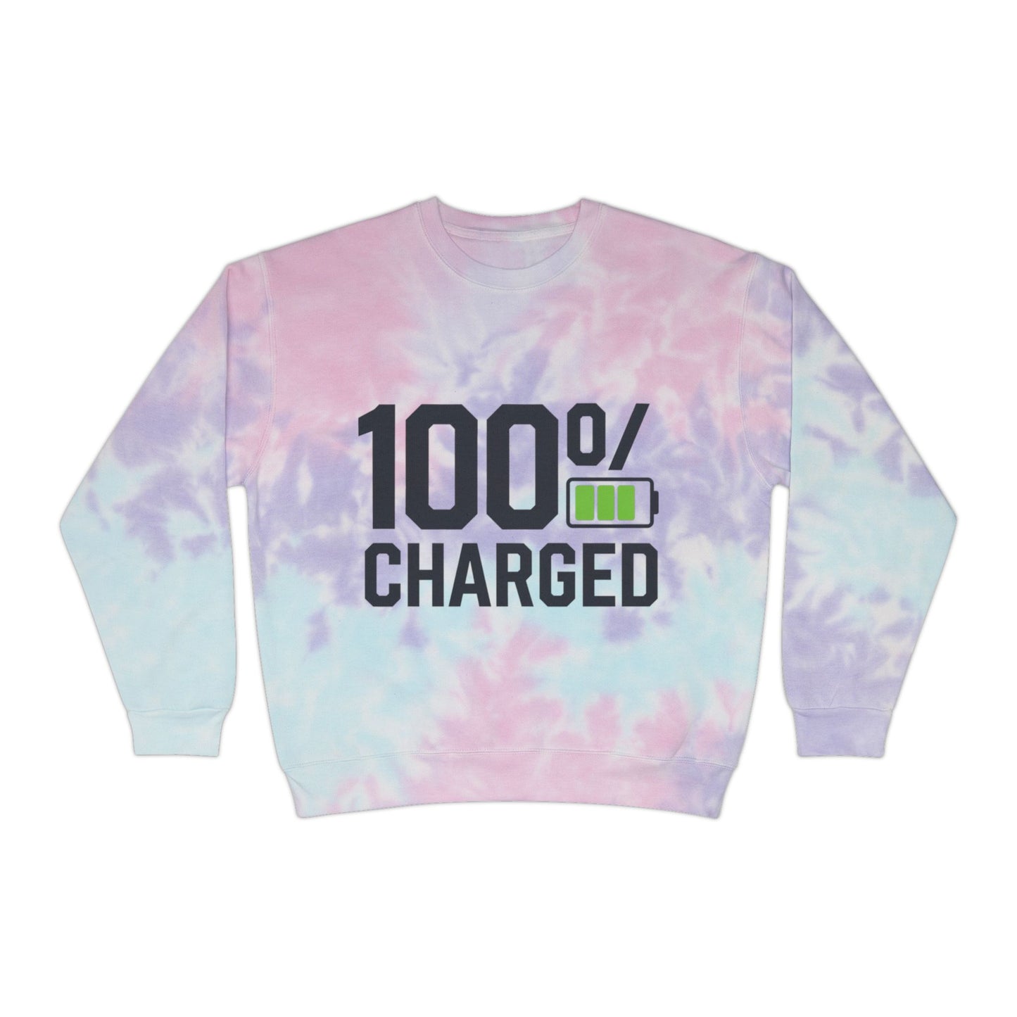 100 Percent Charged Unisex Tie-Dye Sweatshirt For E-Bike Riders
