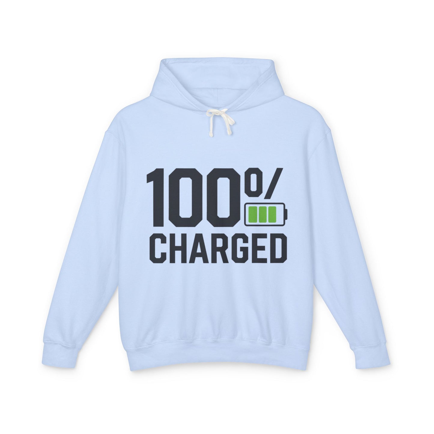 100 Percent Charged Unisex Lightweight Hooded Sweatshirt