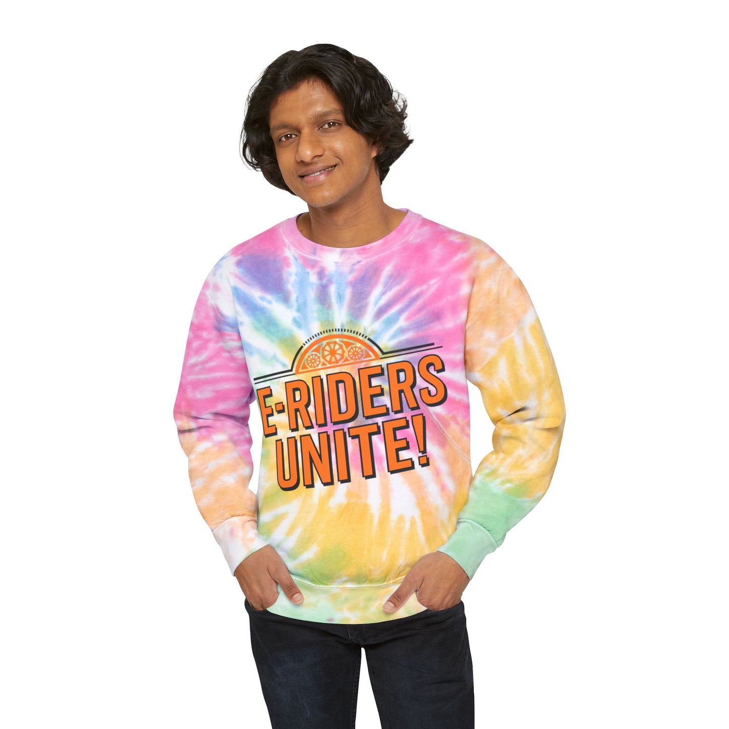E-Riders Unite Unisex Tie-Dye Sweatshirt For E-Bike Riders