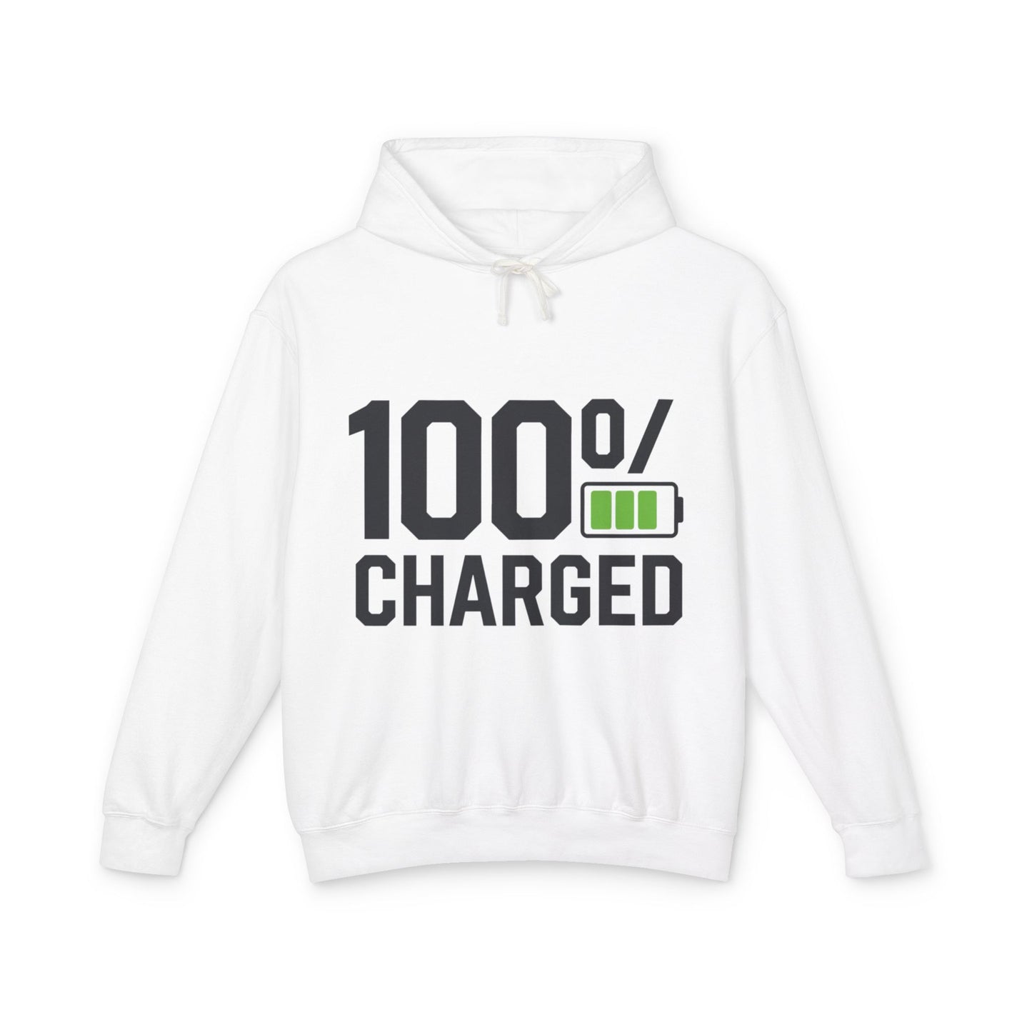 100 Percent Charged Unisex Lightweight Hooded Sweatshirt