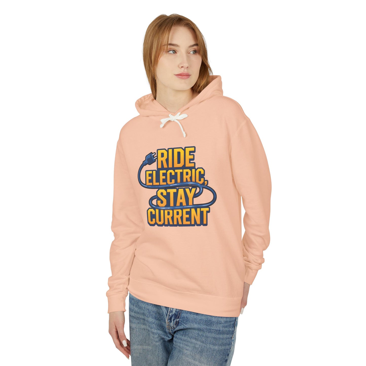 Ride Electric Stay Current Unisex Lightweight Hooded Sweatshirt