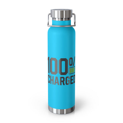 Water Bottle - 100% Charged - Copper Vacuum Insulated, 22oz