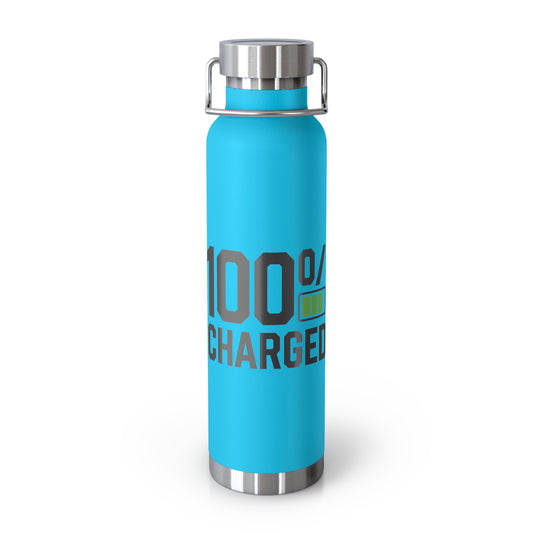 Water Bottle - 100% Charged - Copper Vacuum Insulated, 22oz