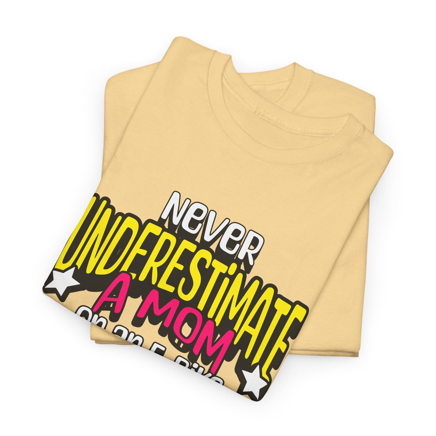 Never Underestimate A Mom On an E-Bike Unisex Heavy Cotton Tee