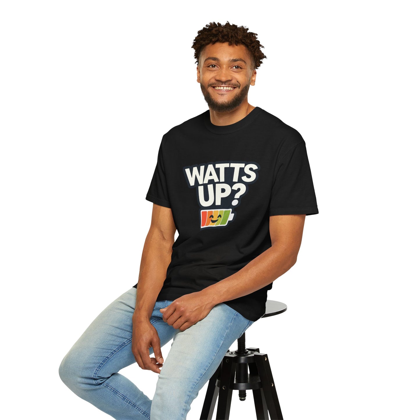 Watts Up - Unisex Garment-Dyed T-shirt for E-Bike Riders
