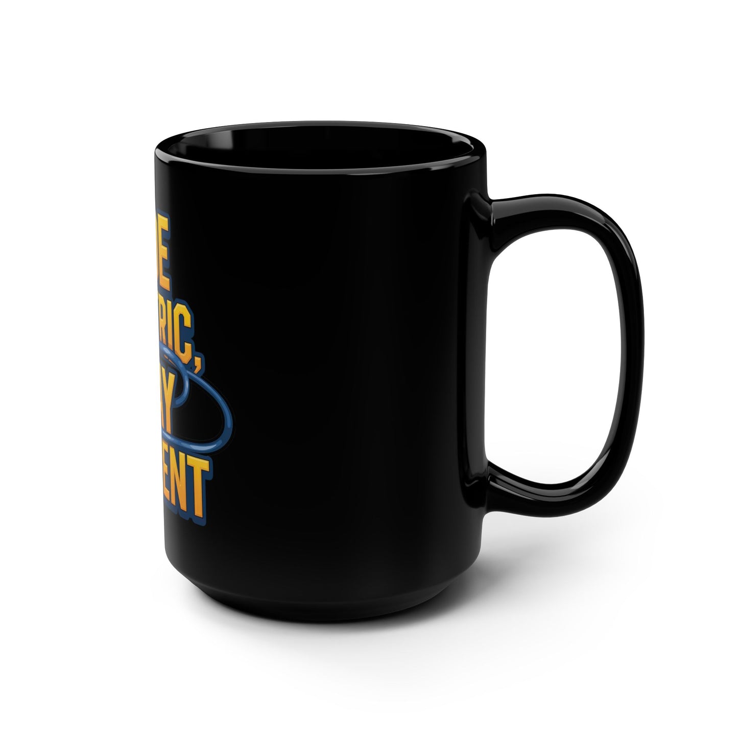 Ride Electric Stay Current  - Electric Biking Black Mug, 15oz