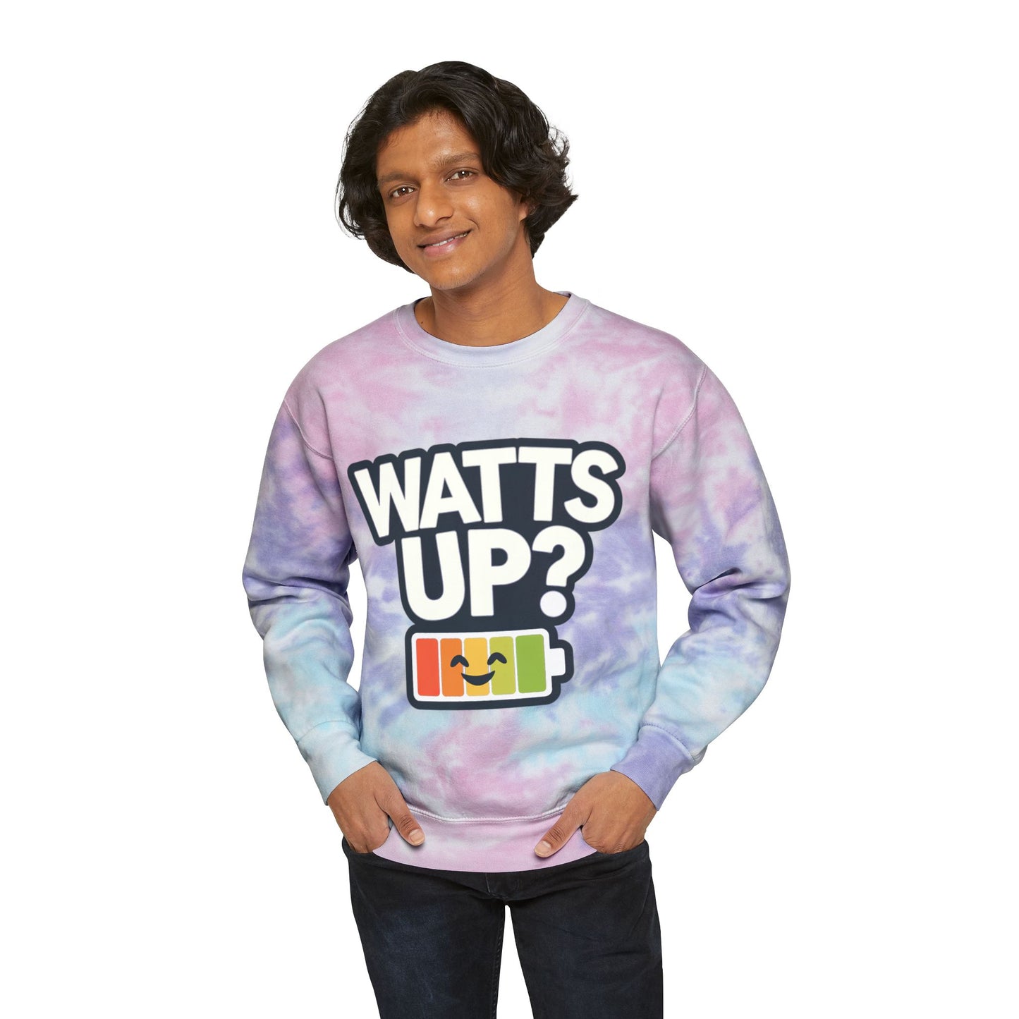Watt's Up Unisex Tie-Dye Sweatshirt For E-Bike Riders