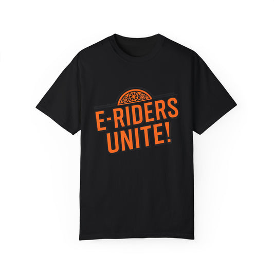 E-Riders Unite - Unisex Garment-Dyed T-shirt for E-Bike Riders