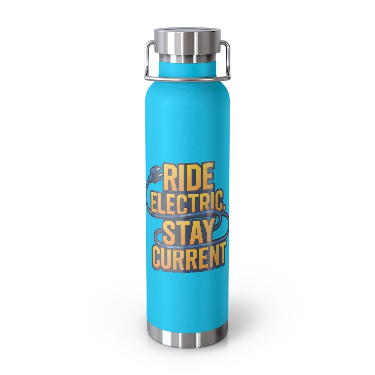 E-Biker's Water Bottle - Ride Electric Stay Current - Copper Vacuum Insulated, 22oz