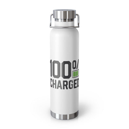 Water Bottle - 100% Charged - Copper Vacuum Insulated, 22oz