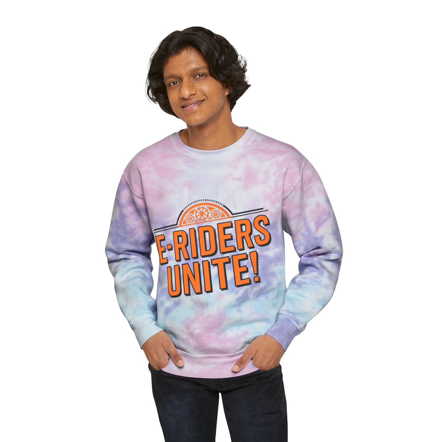 E-Riders Unite Unisex Tie-Dye Sweatshirt For E-Bike Riders