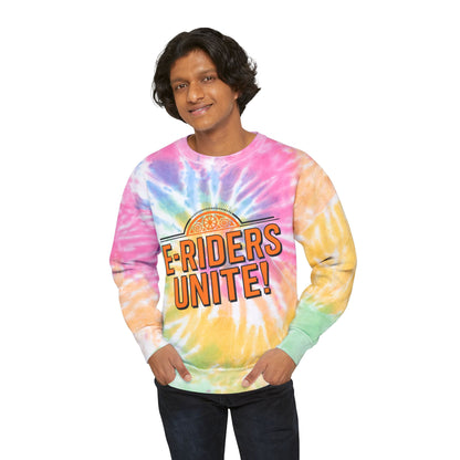 E-Riders Unite Unisex Tie-Dye Sweatshirt For E-Bike Riders