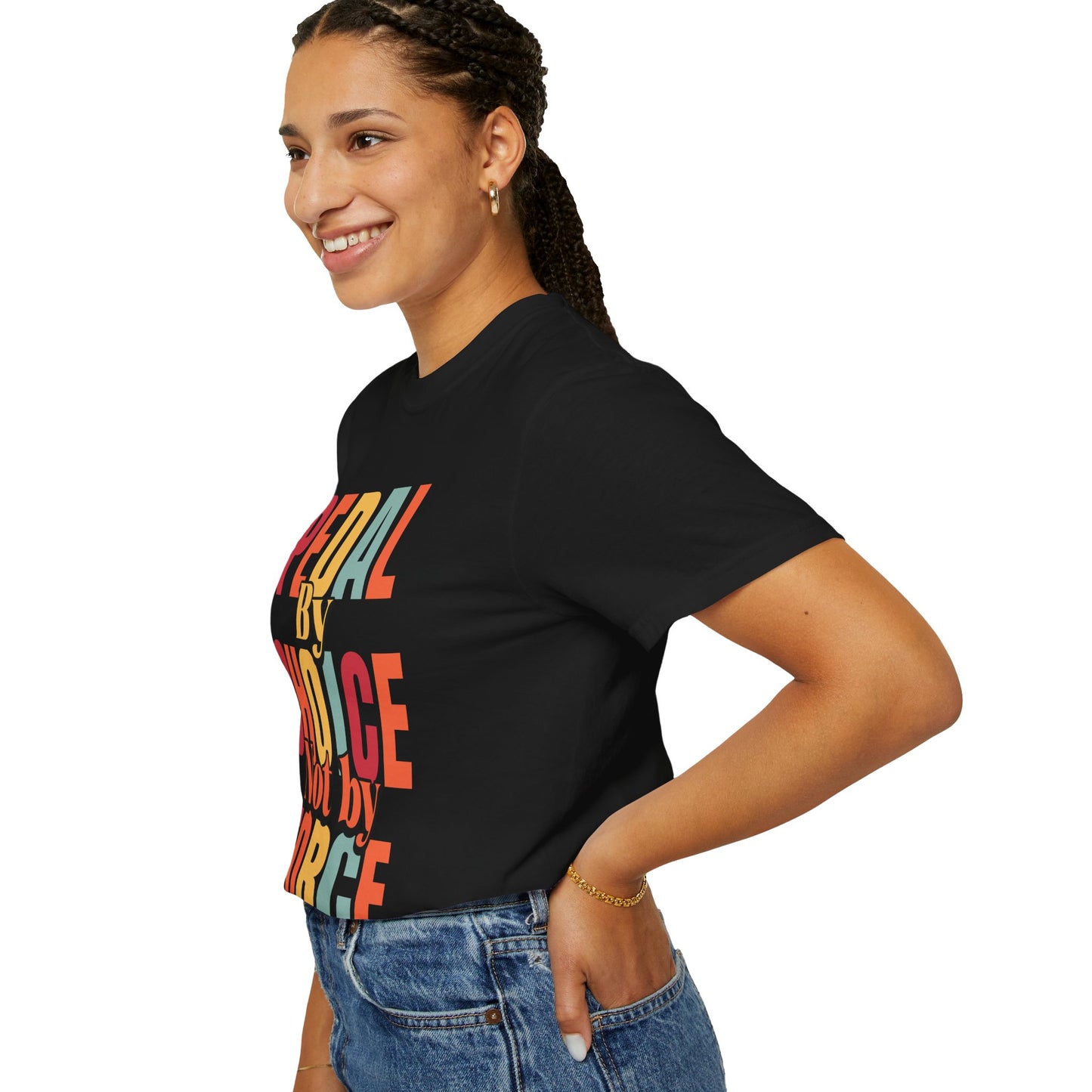 Pedal By Choice, Not By Force  - Unisex Garment-Dyed T-shirt for E-Bike Riders