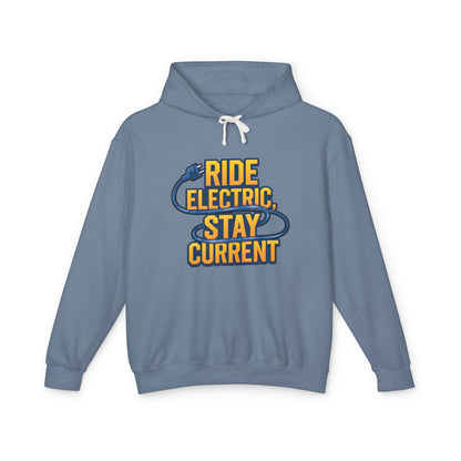 Ride Electric Stay Current Unisex Lightweight Hooded Sweatshirt