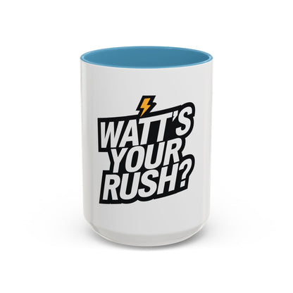 Coffee Mug - 'Watt's Your Rush' for E-Bike Riders and Gifts